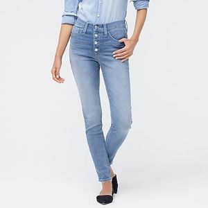 J. Crew 9” High Rise Skinny Jean Button Fly